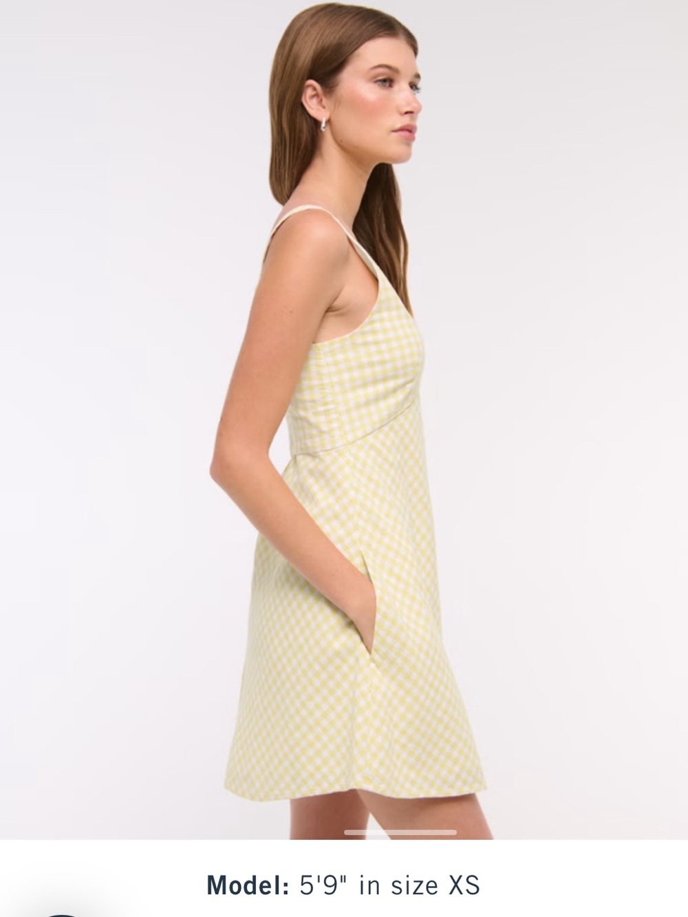Abercrombie Linen Blend Yellow Gingham Mini Dress, Size Small, EUC - Picture 12 of 14
